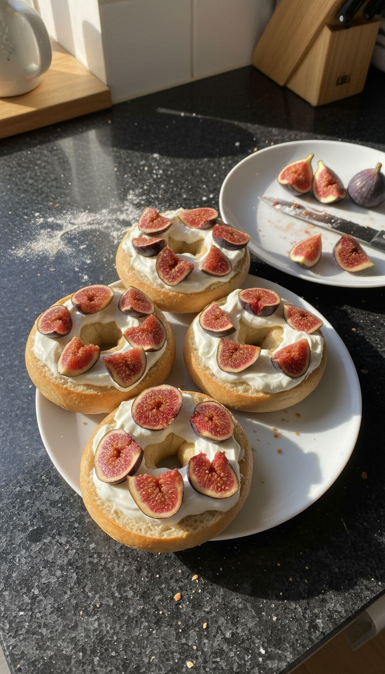 Griechischer Joghurt Bagels mit Feigen​
