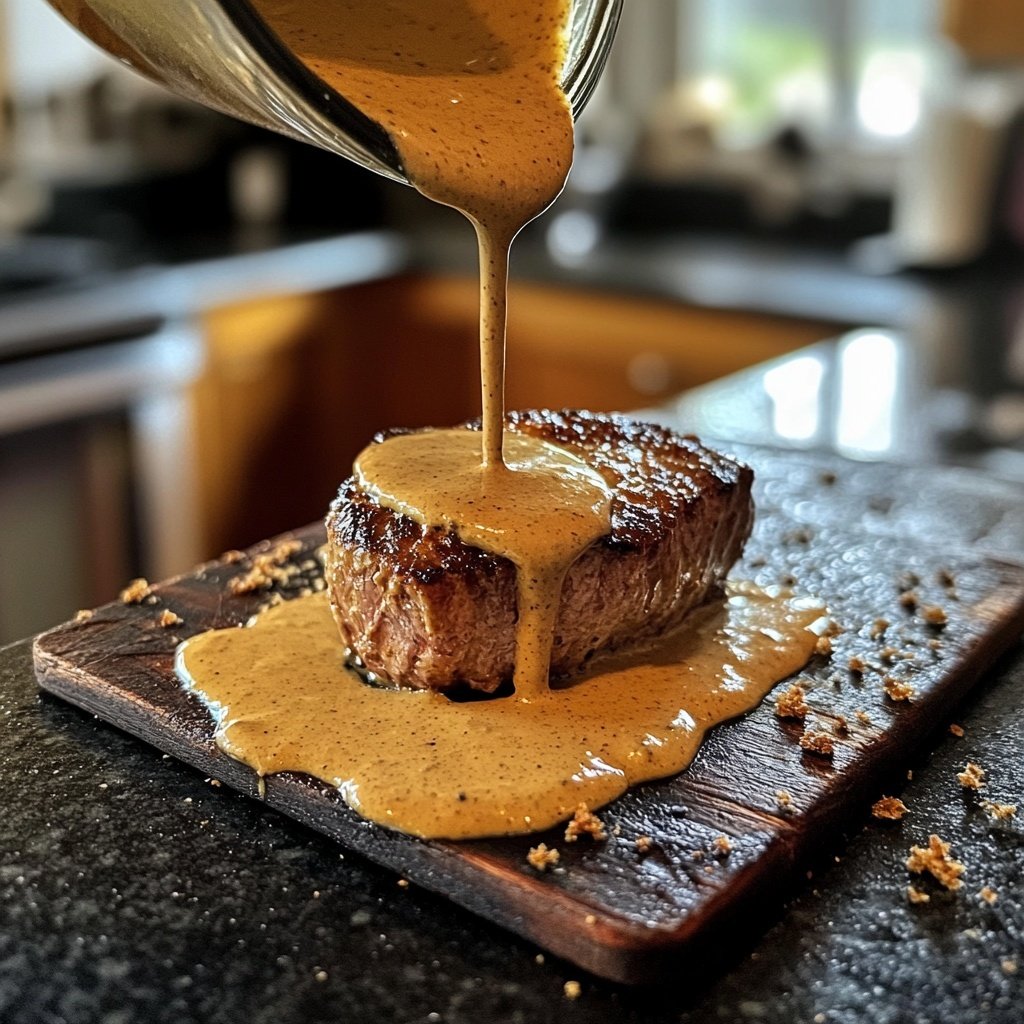Rinderfilet mit Knoblauch-Dijon-Sahnesauce