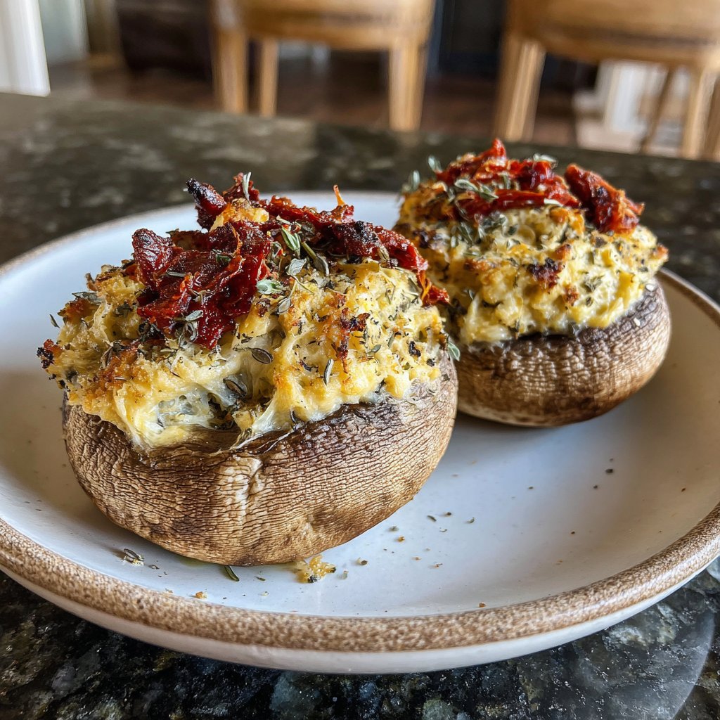 Gefüllte Pilze Getrocknete Tomaten