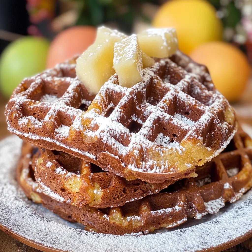 Zuckerfreie Lebkuchen Apfel Waffeln