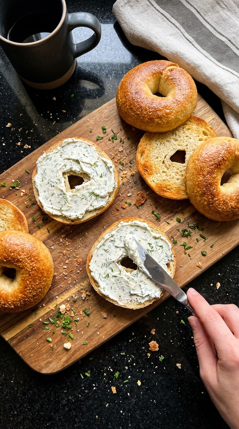 Kräuter Frischkäse Hochprotein Bagels