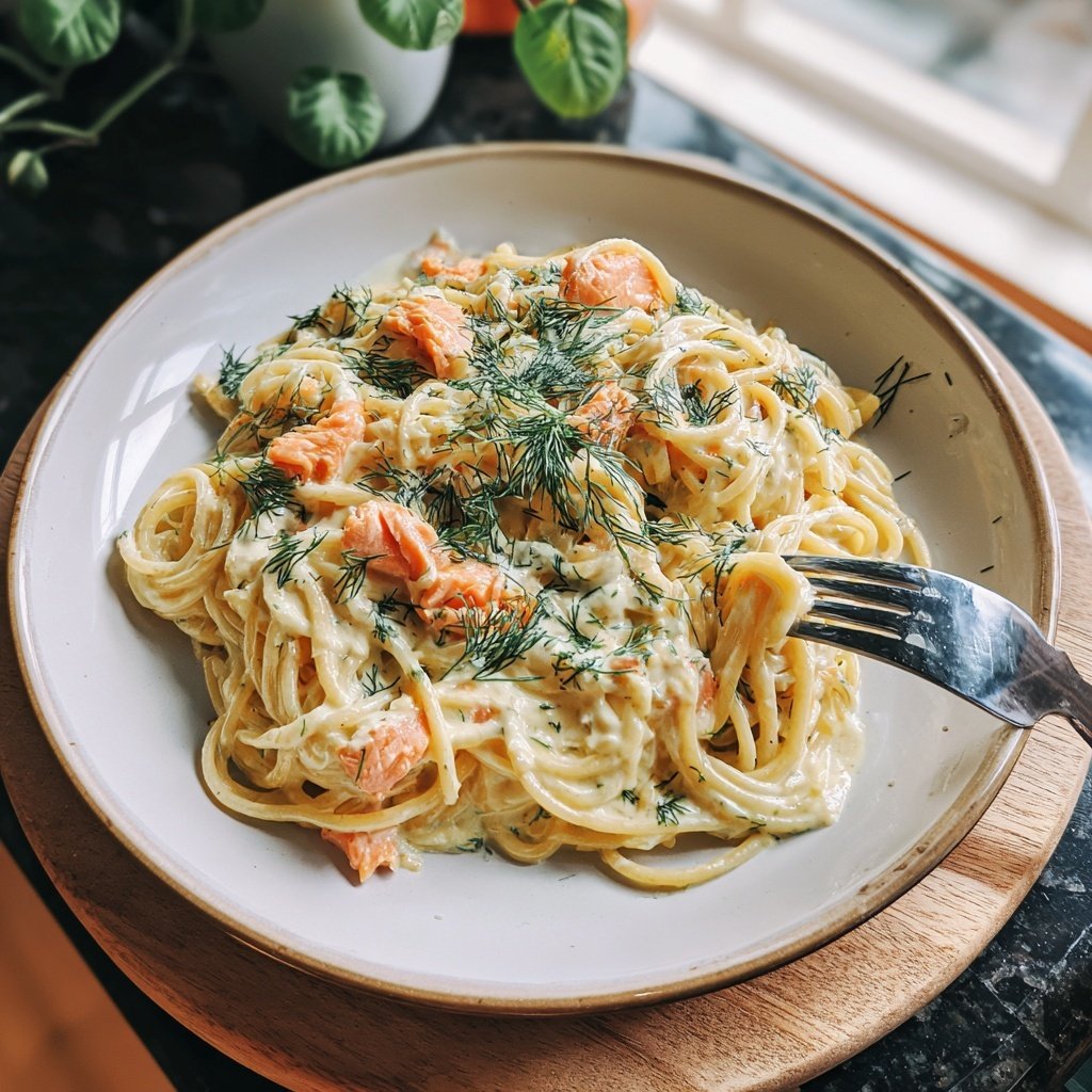 Cremige Lachs-Spaghetti-Delikatesse