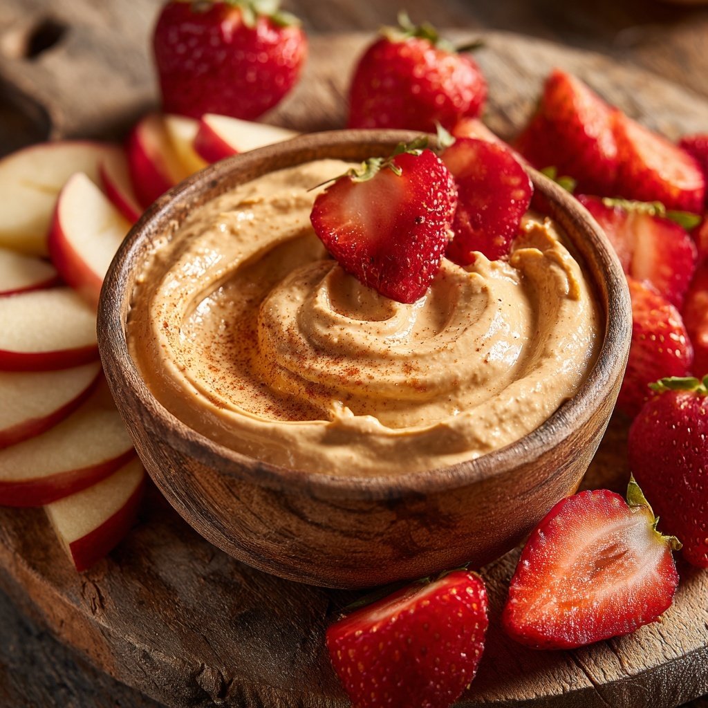 Erdnussbutter Obst Dip