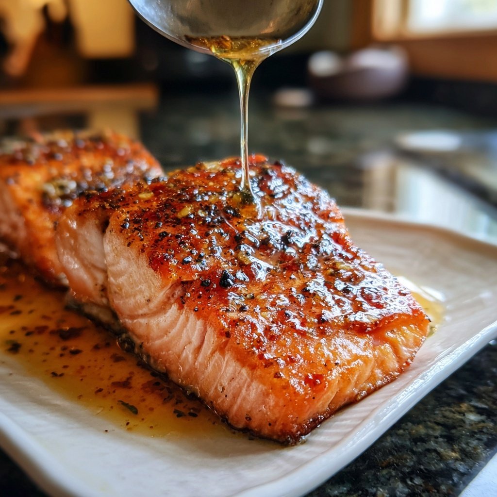 Ahornsenf glasierter Lachs Filet