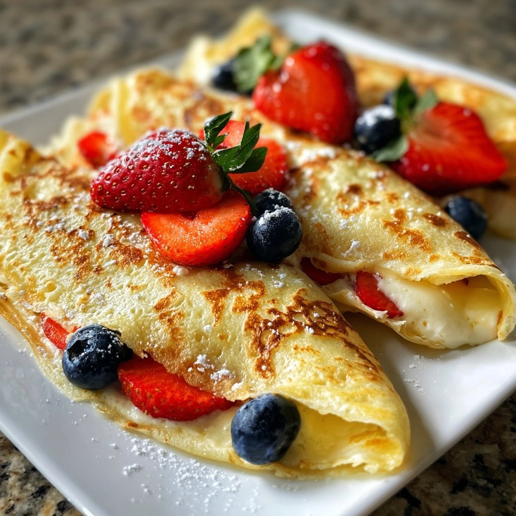 Frischkäse Crepes mit frischen Früchten