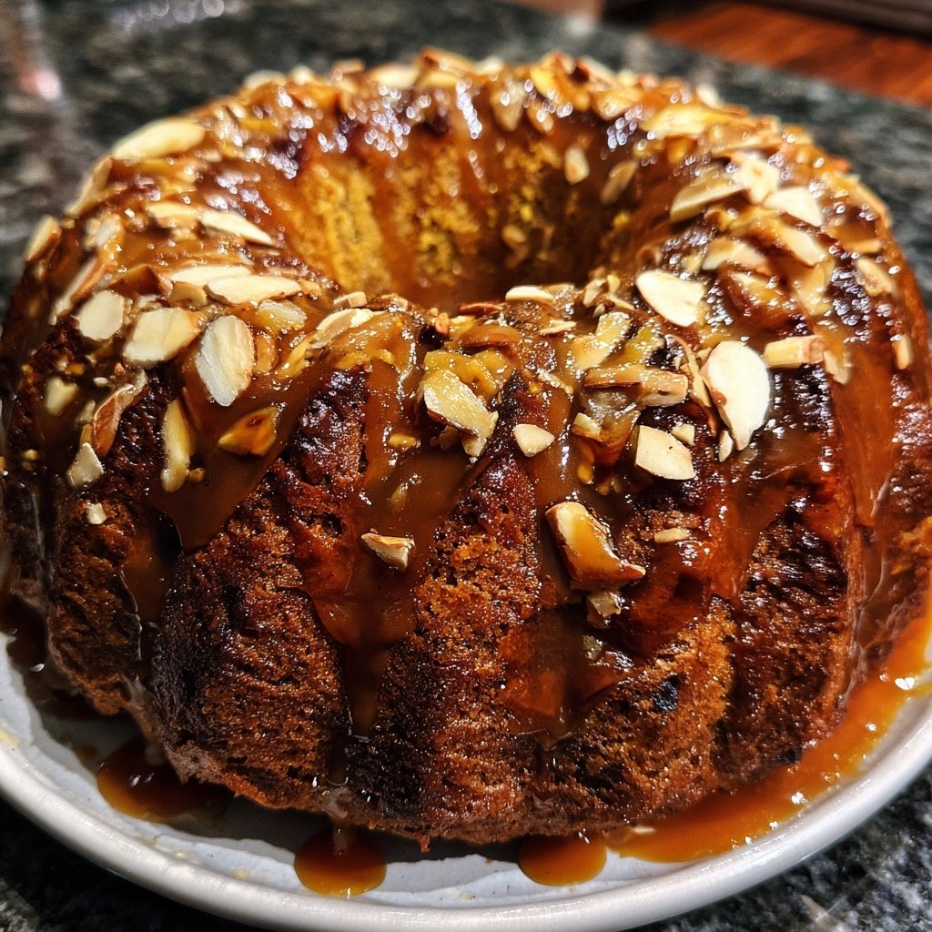 Würziger Lebkuchen Kuchen mit Karamell