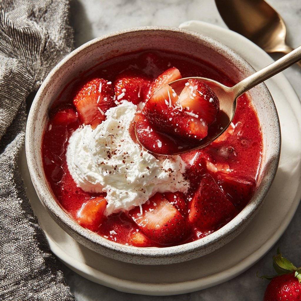 Gekühlte Erdbeer-Shortcake-Suppe