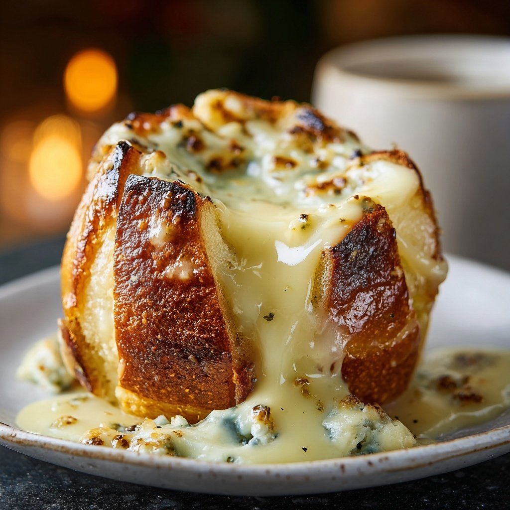 Zarte Birnen und Gorgonzola Fondue