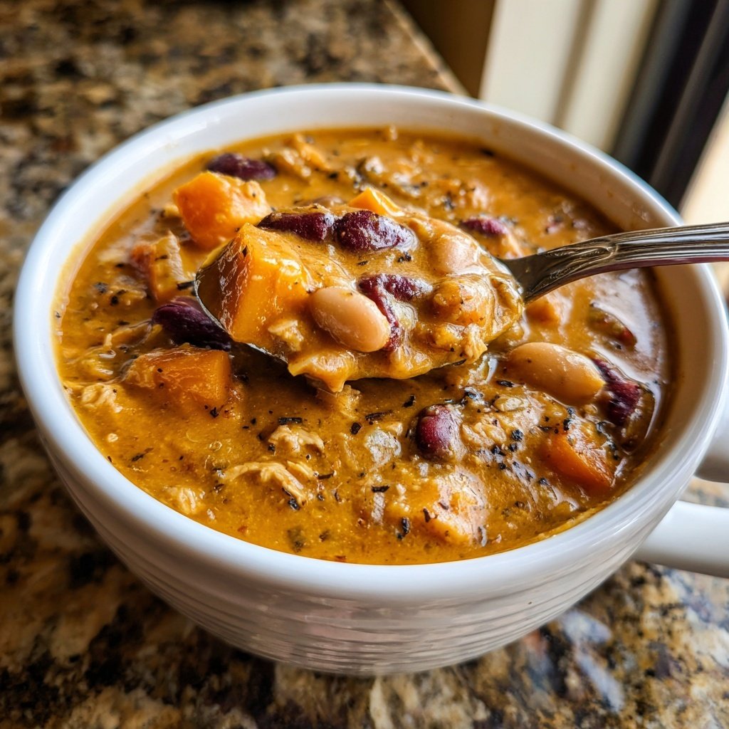 Weiße Bohnen Kürbis Pute Chili