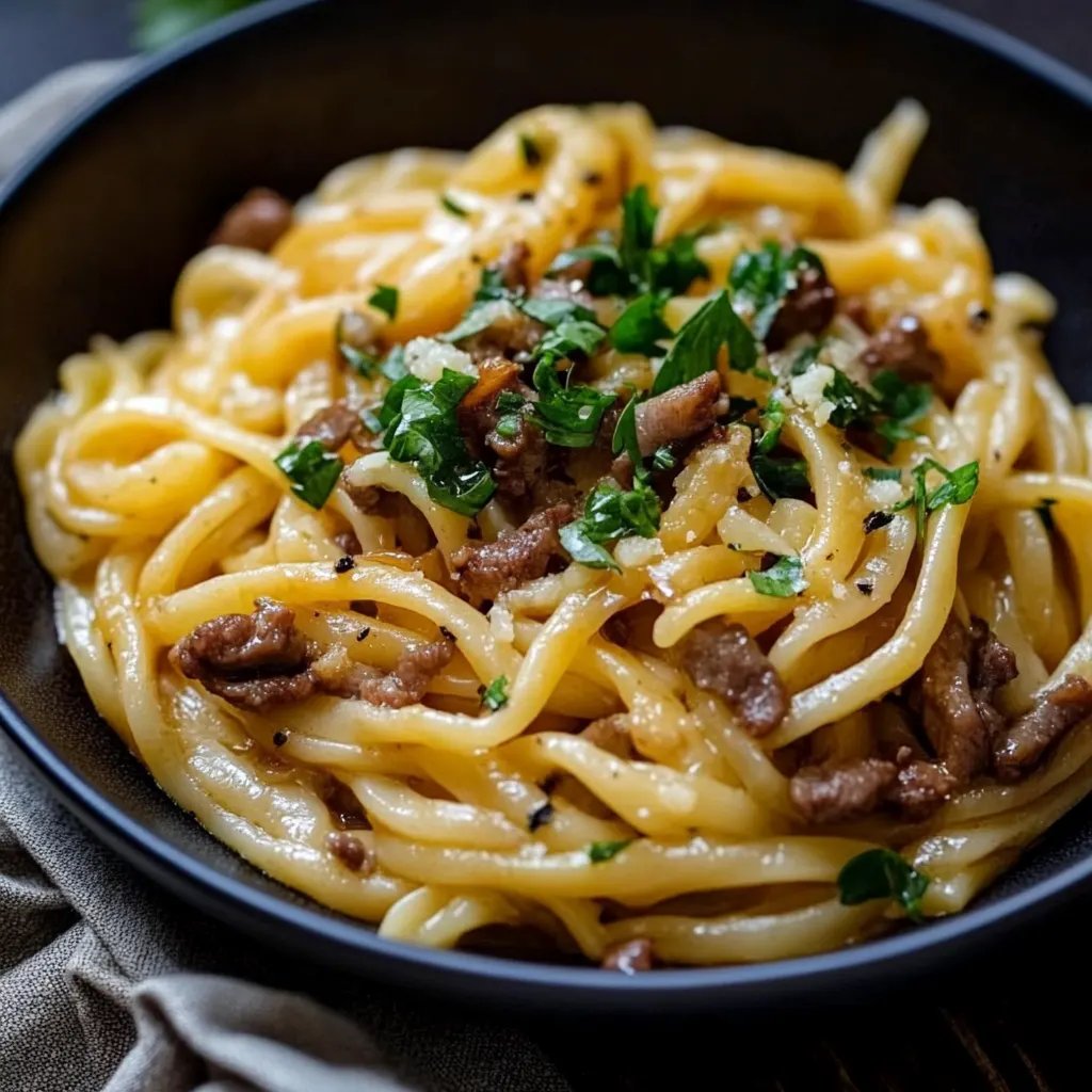 Mongolische Hackfleisch Nudeln