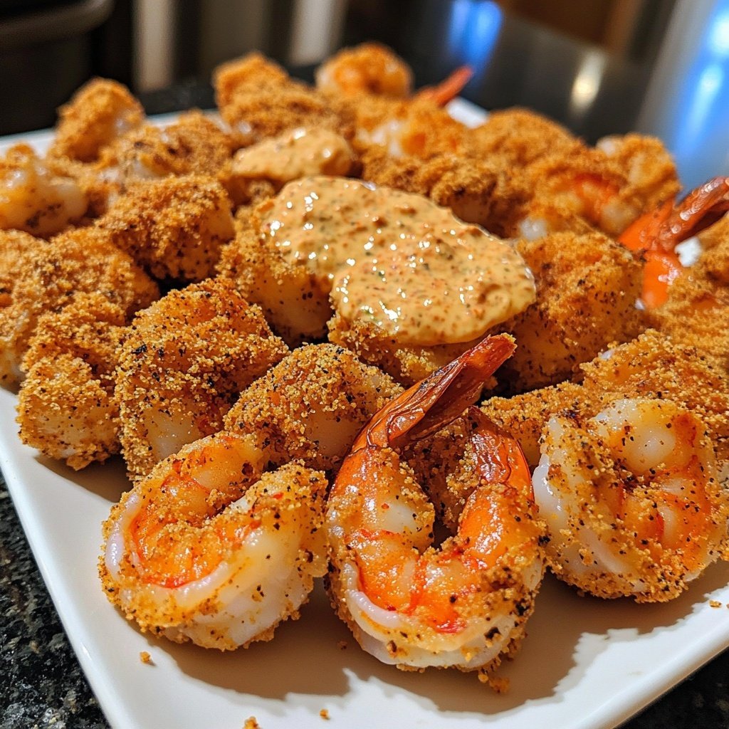 Rotgarnelen mit Paprika-Aioli auf Knoblauch-Croûtons