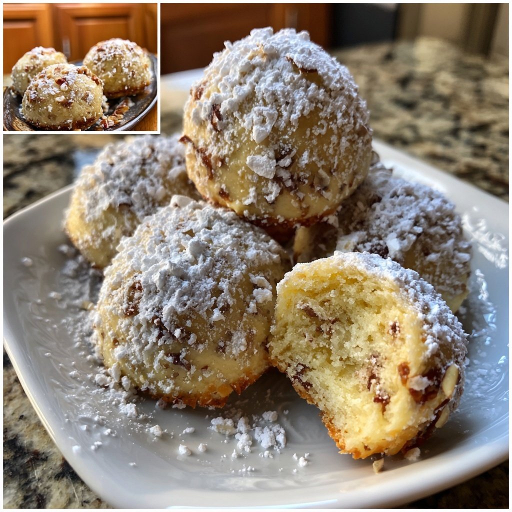 Rezept Vanillekipferl-Kugeln mit Marzipan & Nougat