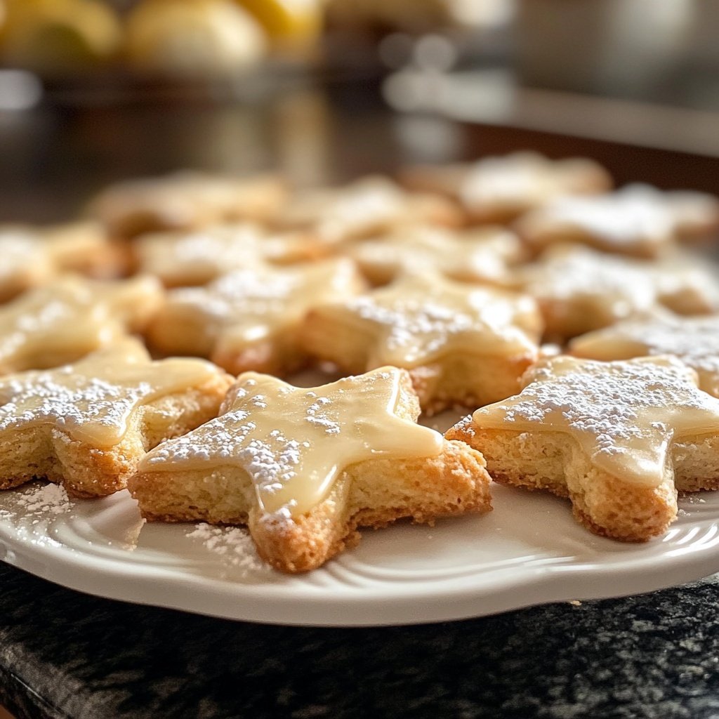 Zimtsterne mit Mandeln und Zitronenguss