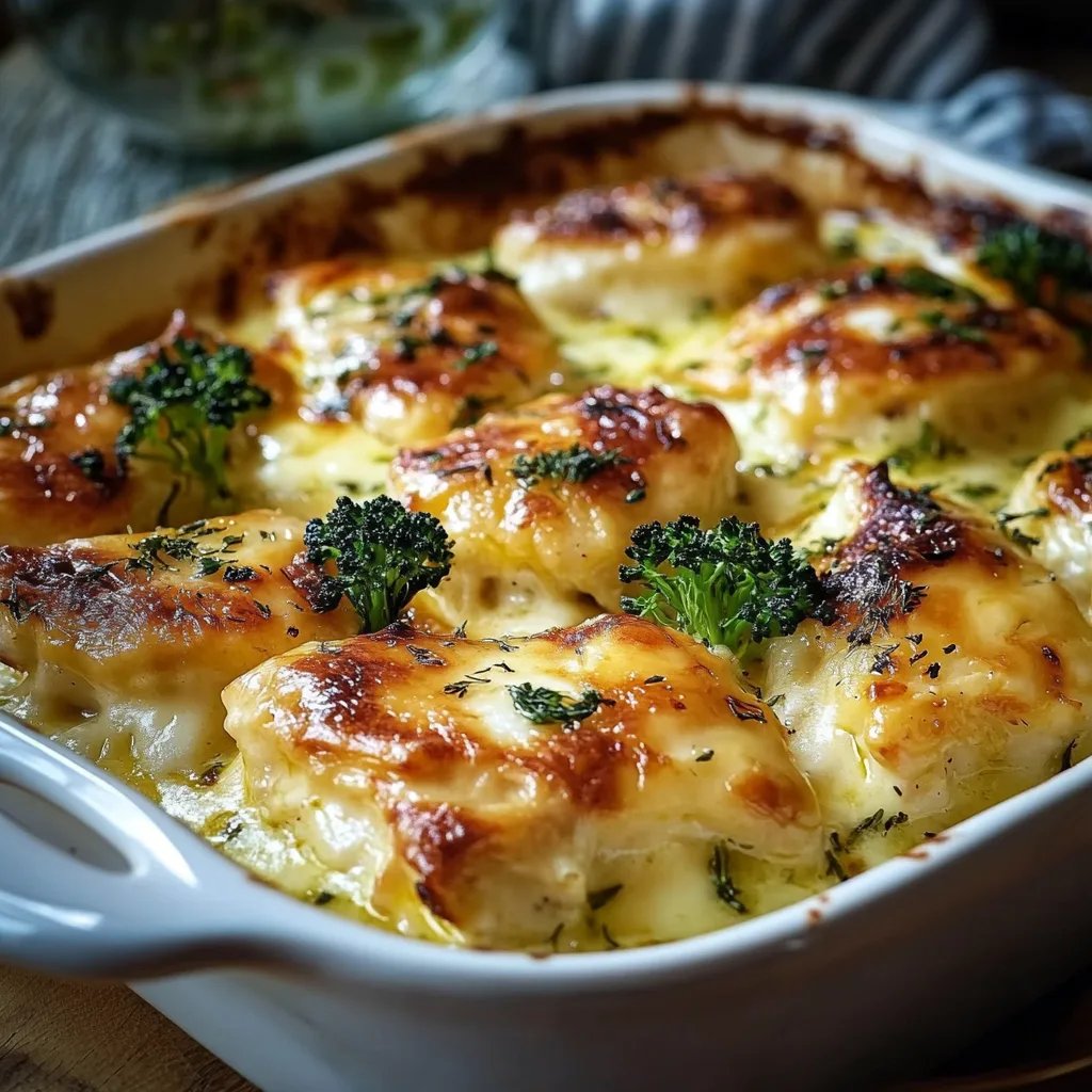 Brokkoli-Hähnchenfilets in cremiger Käsesauce