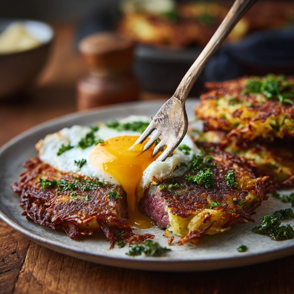 Rinderfilet-Tatar auf Kartoffelrösti