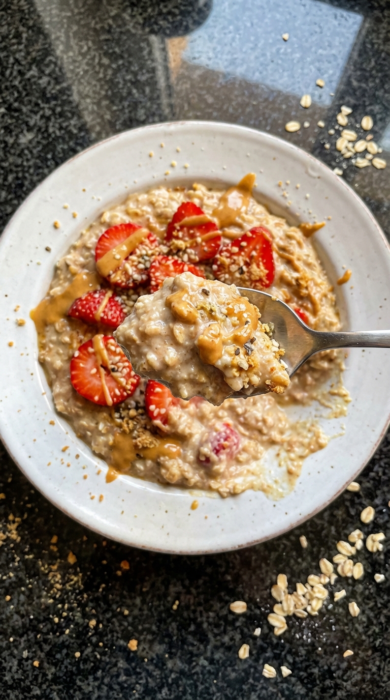 Erdnussbutter Erdbeer Oats​
