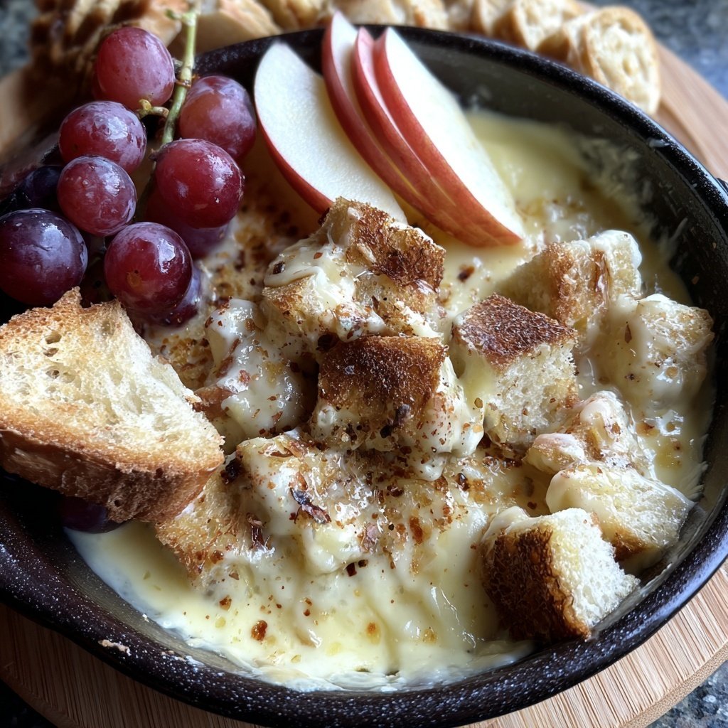 Fondue Beilage Trauben und Apfelscheiben