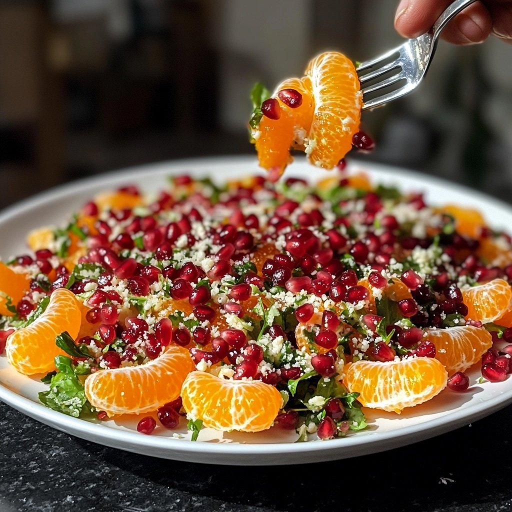 Orangen-Rotkohl-Salat mit Granatapfelkernen